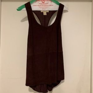 Suede Leather Racerback Tank